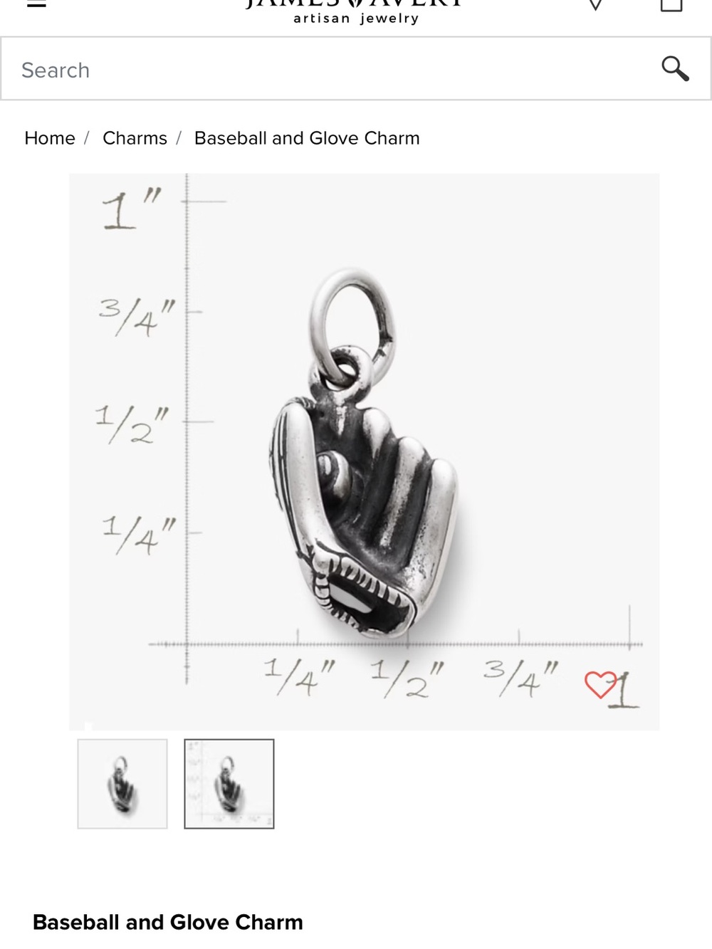 Baseball and Glove Charm